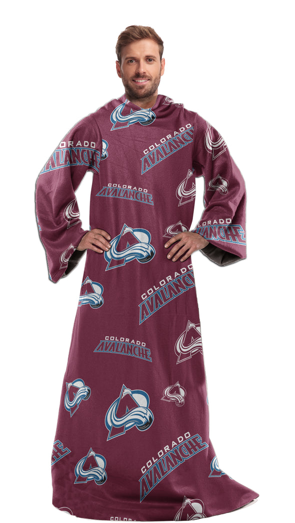 Northwest NHL Colorado Avalanche Toss Silk Touch Comfy Throw with Sleeves 48" x 71"