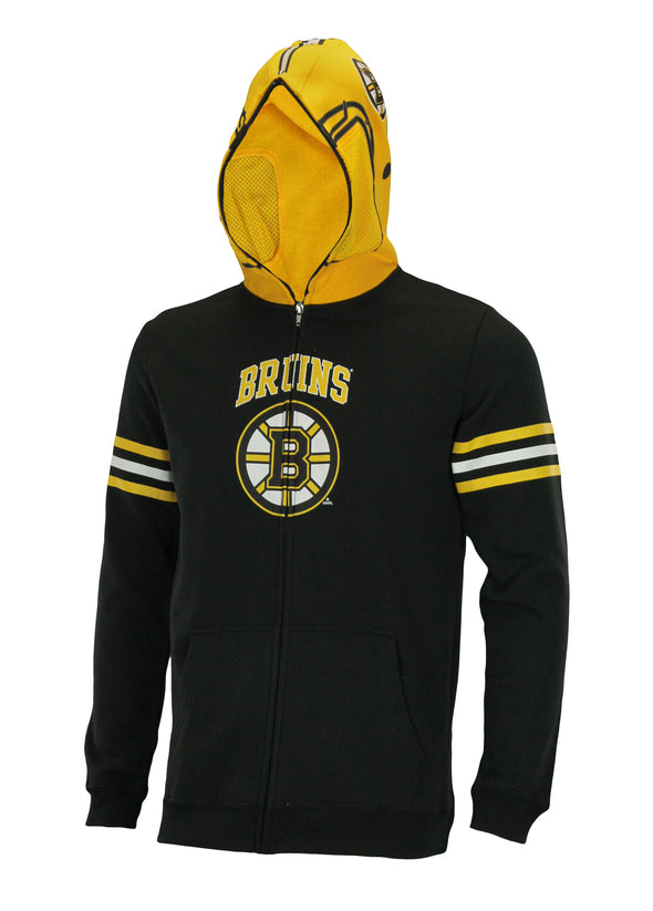 NHL Youth Boston Bruins Full Zip Helmet Masked Hoodie, Black