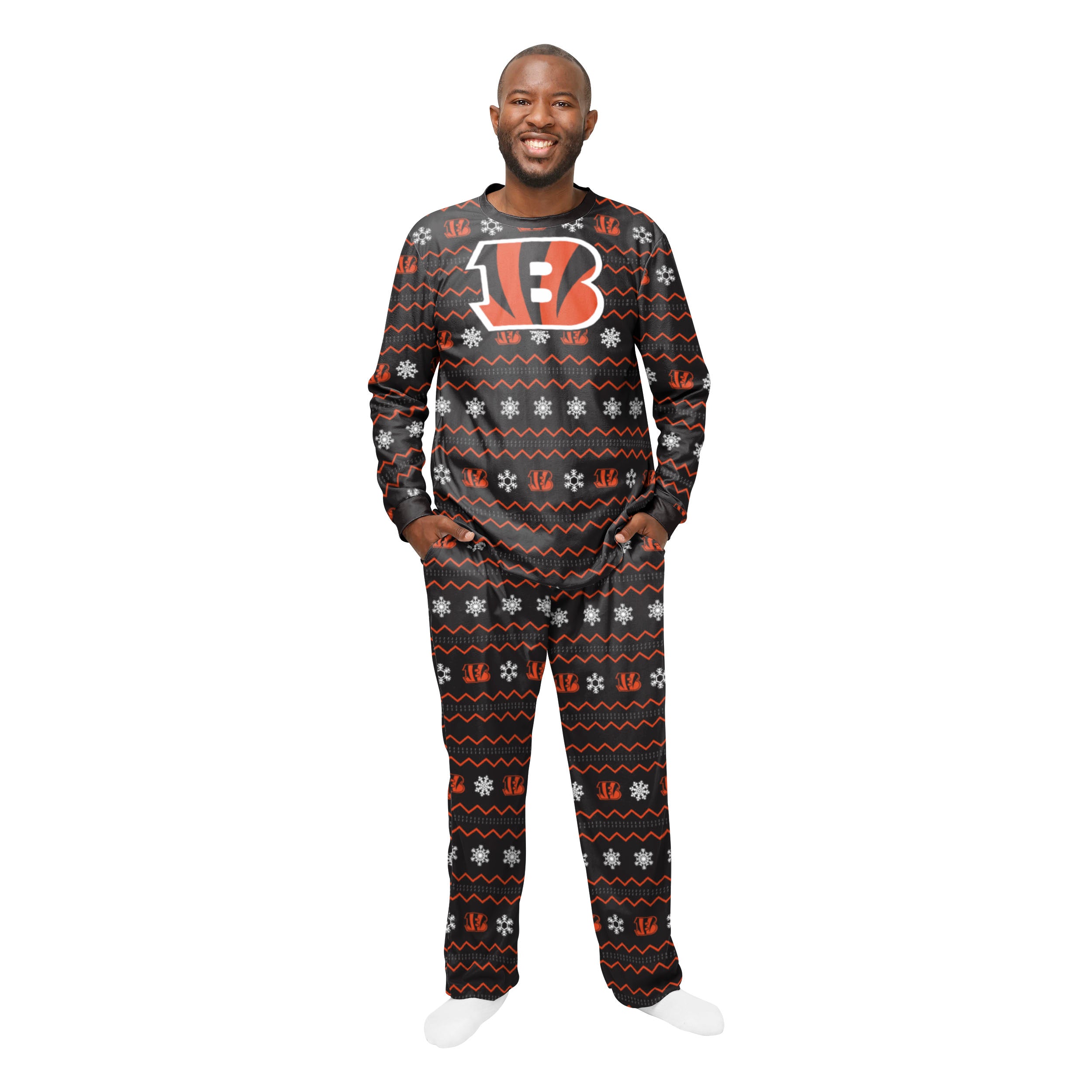 : FOCO NFL Cincinnati Bengals Men's Pajama Shirt and Pants Lounge  Set : Sports & Outdoors