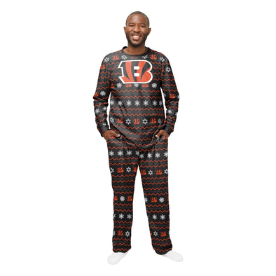FOCO NFL Men's Cincinnati Bengals Team Logo 2 Piece Pajama Set