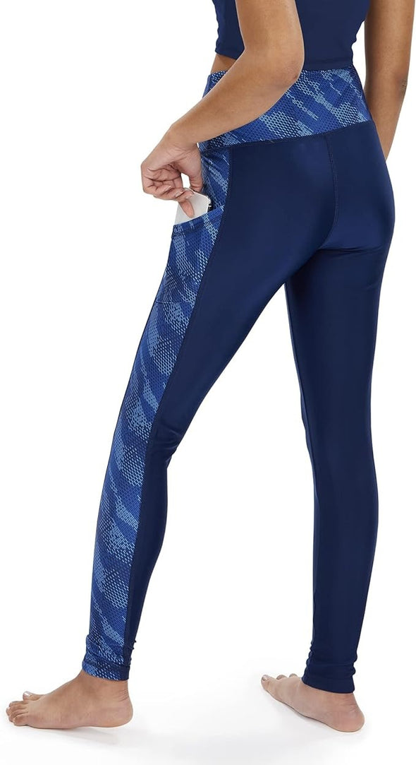 Zubaz NFL Women's Denver Broncos Elevated Viper Accent Leggings, Blue