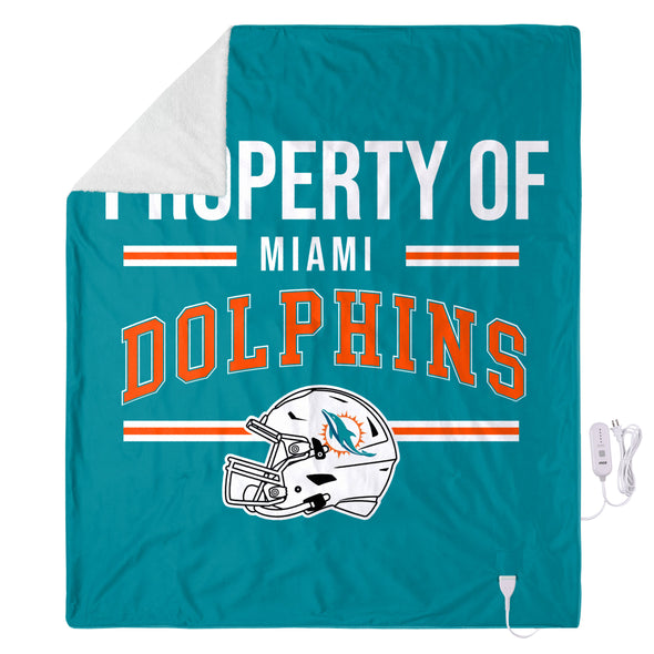 FOCO NFL Miami Dolphins Exclusive Heated Throw Blanket, 50"x60"