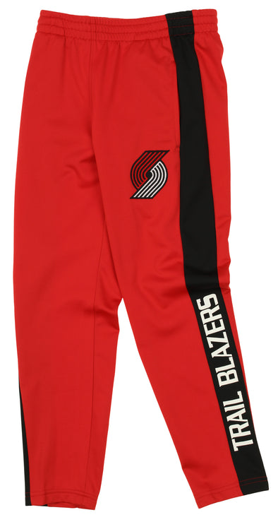 OuterStuff NBA Youth Boys Side Stripe Slim Fit Performance Pant, Portland Trail Blazers