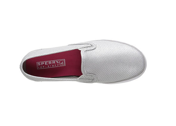 Sperry Kids Top-Sider Seaside Slip On Sneaker,Silver