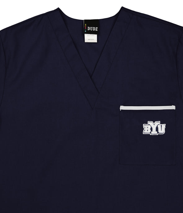 Fabrique Innovations NCAA Unisex BYU Cougars Team Color Scrub Top
