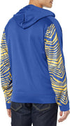 Zubaz Men's Los Angeles Rams Team Color Zebra Accent Full Zip Hoodie