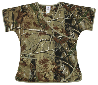 Fabrique Innovations Unisex Real Tree Camo Wrap Scrub Top