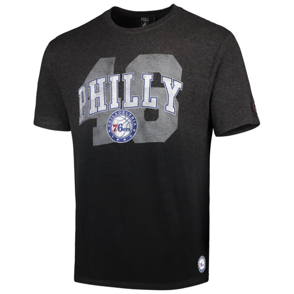 FISLL NBA Basketball Men's Philadelphia 76ers Heathered Dip Dye Team T-Shirt