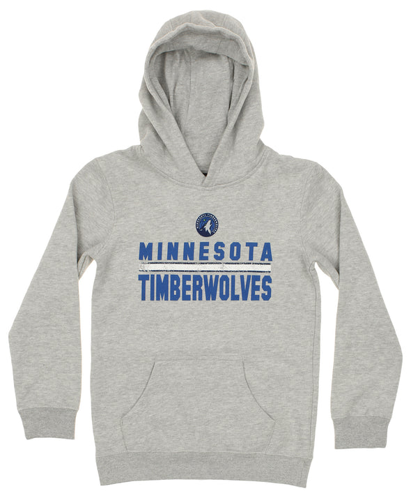Outerstuff Minnesota Timberwolves NBA Boys Youth (8-20) Rough Road Hoodie, Grey
