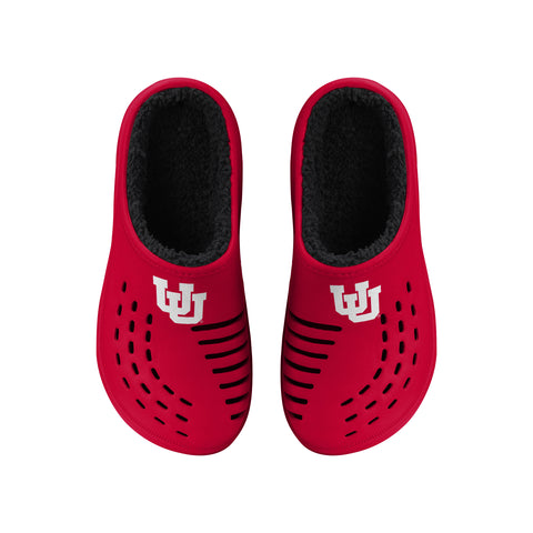 FOCO NCAA Men's Utah Utes Sherpa Lined Big Logo Clogs
