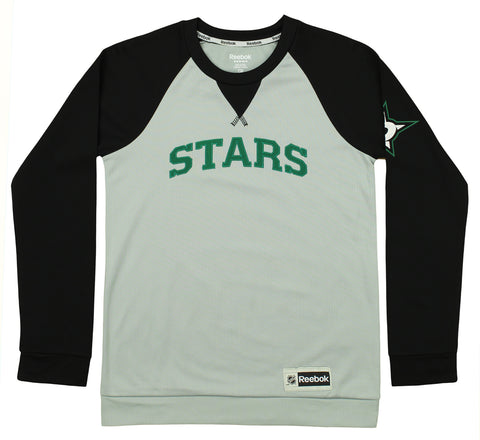 Reebok NHL Youth Dallas Stars Faceoff Long Sleeve Raglan Crew, Gray