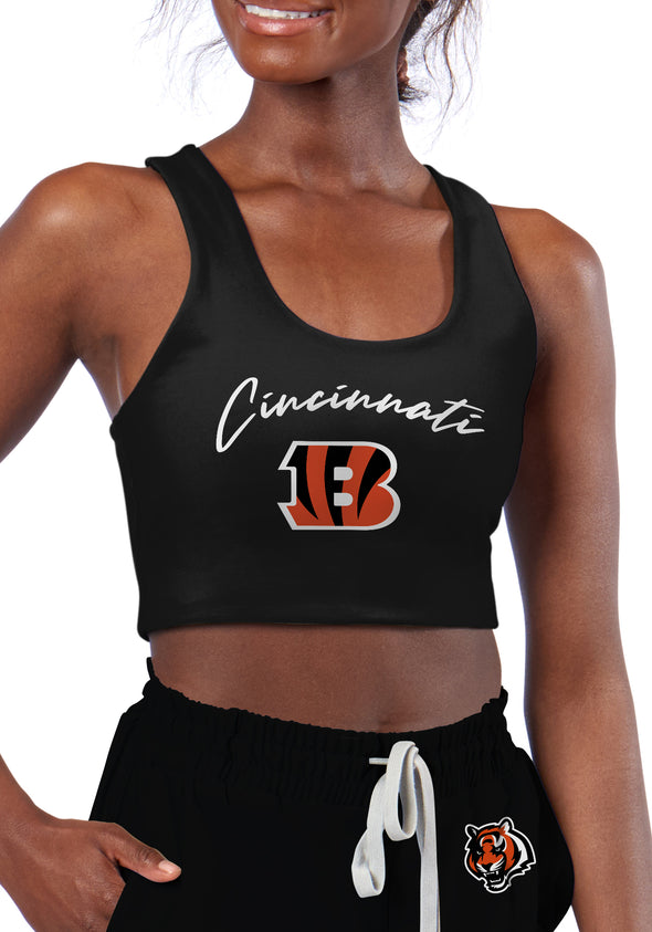 Certo By Northwest NFL Women's Cincinnati Bengals Collective Reversible Bra, Black