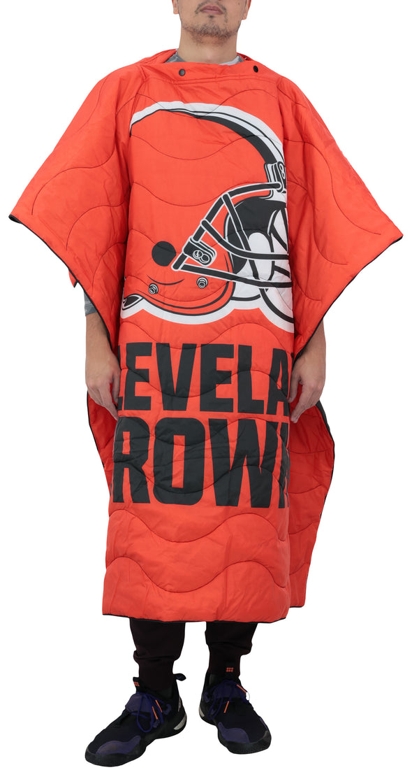 FOCO NFL Cleveland Browns Exclusive Outdoor Wearable Big Logo Blanket, 50" x 60"