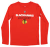 Adidas NHL Boys Youth Chicago Blackhawks Basic Long Sleeve Shirt, Red