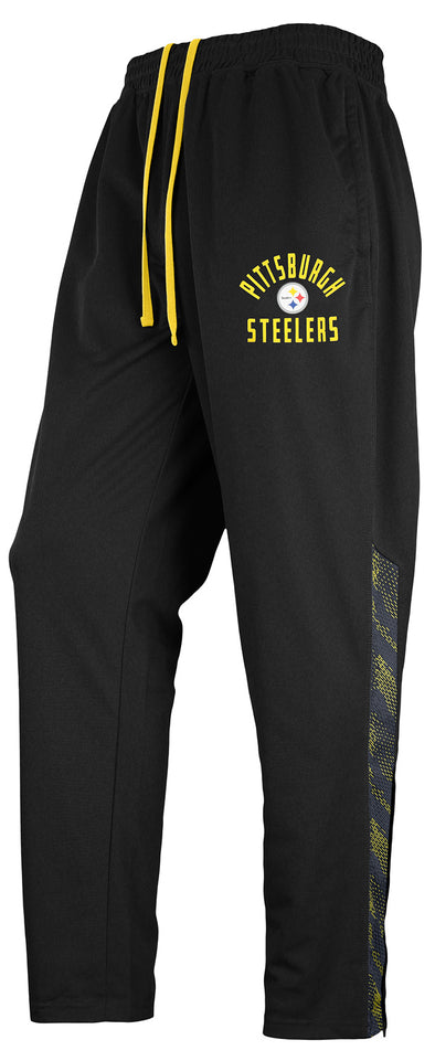 Zubaz NFL Men's Pittsburgh Steelers Viper Accent Elevated Jacquard Track Pants