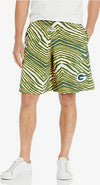 Zubaz Green Bay Packers NFL Men's Classic Zebra Print Shorts with Team Logo