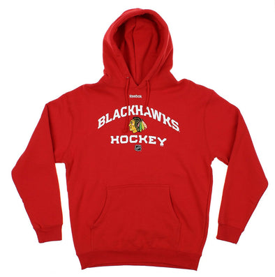 Reebok NHL Men's Chicago Blackhawks Logo Crest Basic Pullover Fleece Hoodie