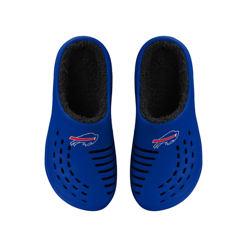 FOCO NFL Men's Buffalo Bills Sherpa Lined Big Logo Clogs