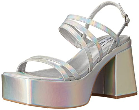 Steve Madden Women's Bossy Heeled Sandal, Iridescent