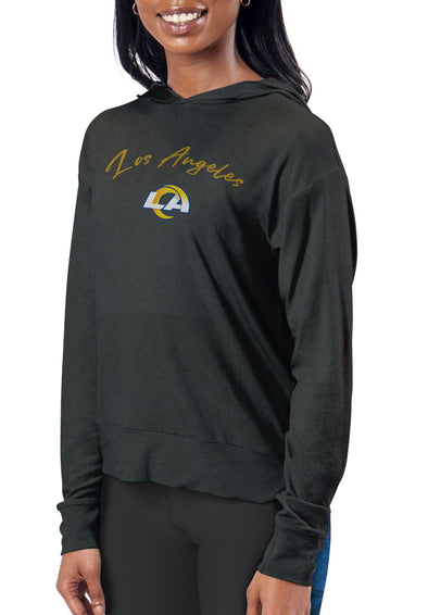 Certo By Northwest NFL Women's Los Angeles Rams Session Hooded Sweatshirt, Charcoal