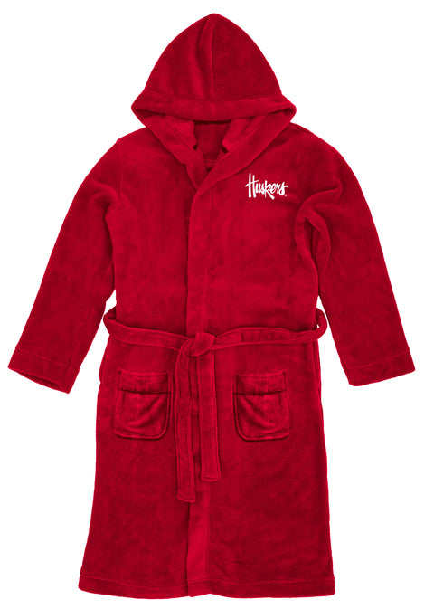 Northwest NCAA Men's Nebraska Cornhuskers Hooded Silk Touch Robe, 26" x 47"