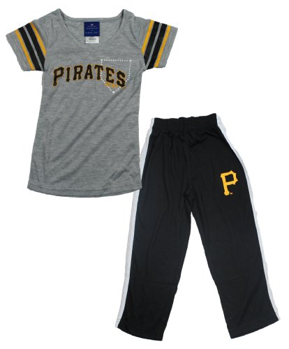 Outerstuff MLB Little Girls (4-6X) Pittsburgh Pirates Sleep Pants and Shirt Set