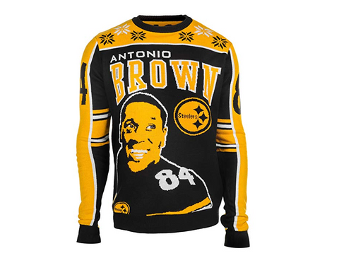 KLEW NFL Men's New England Patriots Antonio Brown #84 Ugly Sweater