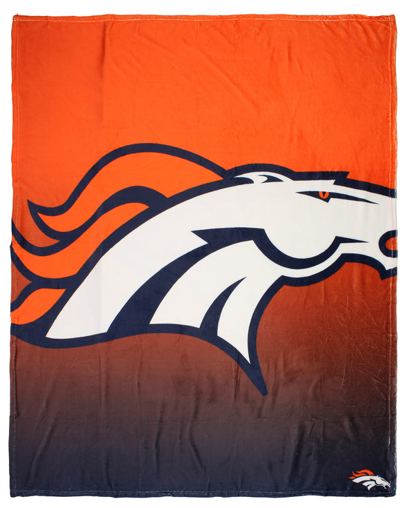 FOCO NFL Denver Broncos Gradient Micro Raschel Throw Blanket, 50 x 60