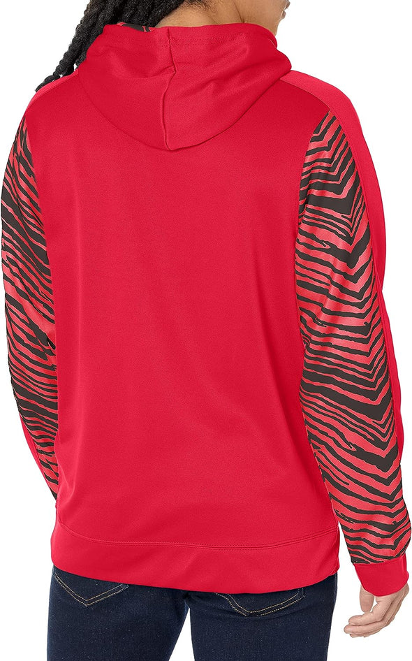 Zubaz NFL Men's Tampa Bay Buccaneers Team Color with Zebra Accents Pullover Hoodie