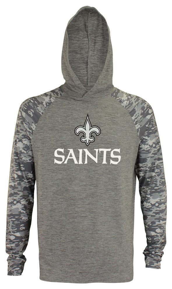 Zubaz NFL New Orleans Saints Lightweight Long Sleeve Space Dye Hoody