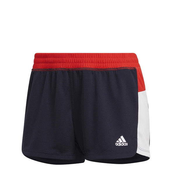 Adidas Women's Color-Block Pacer Woven Shorts, Legend Ink/Vivid Red