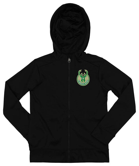 Outerstuff NBA Youth/Kids Milwaukee Bucks Performance Full Zip Hoodie