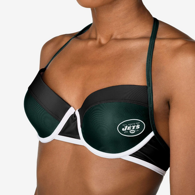 Forever Collectibles NFL Women's New York Jets Team Logo Swim Suit Bikini Top