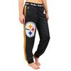 KLEW NFL Women's Pittsburgh Steelers Cuffed Jogger Pants, Black