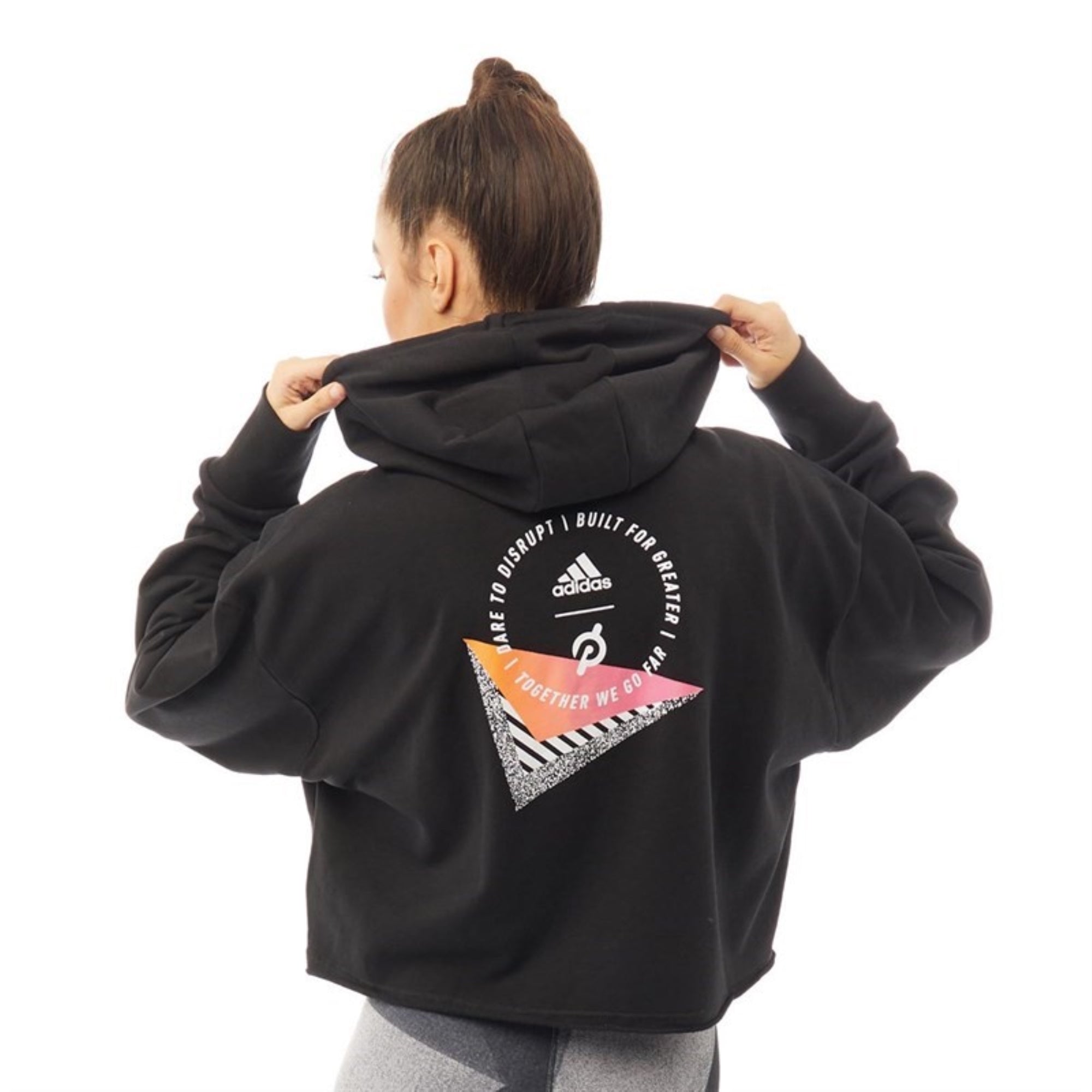 Adidas X Peloton Women s Crop Hoodie Black Fanletic