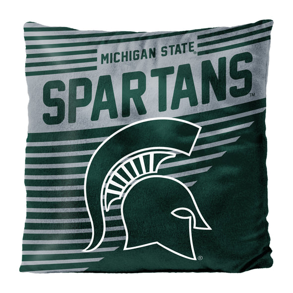 Northwest NCAA Michigan State Spartans Velvet Stripes Throw Pillow,16"X16"