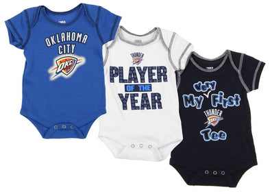 NBA Infant Oklahoma City Thunder 3 Piece Pack, Blue/Black/White