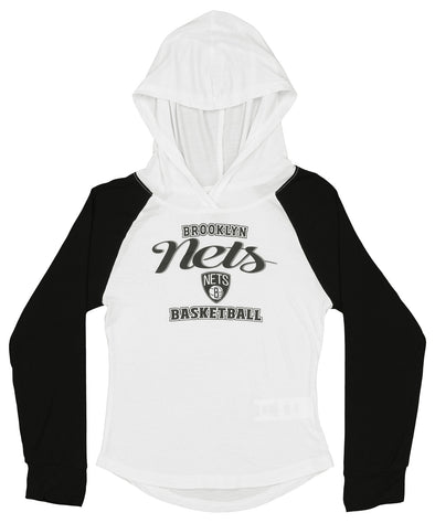 Outerstuff NBA Youth Girls (4-14) Brooklyn Nets Hooded Long Sleeve Top