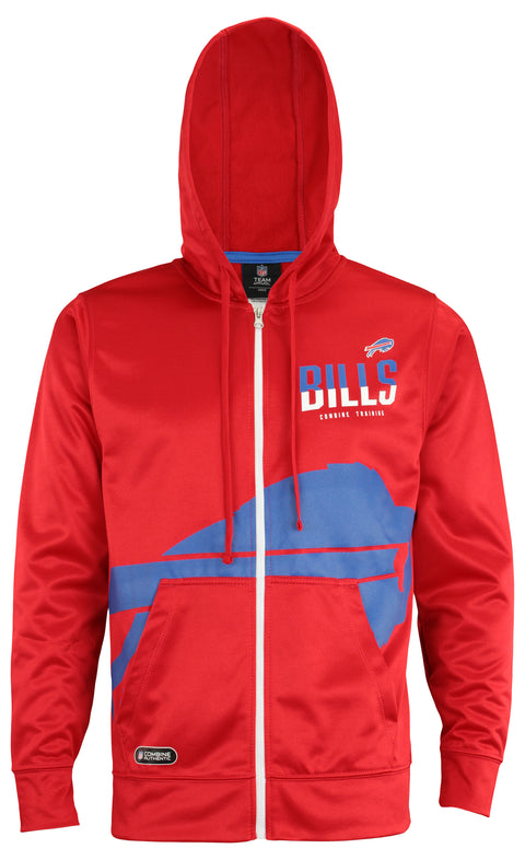 Outerstuff NFL Men's Buffalo Bills Drill Performance Full Zip Hoodie