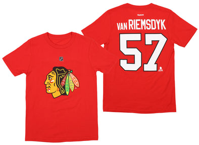 Reebok NHL Boys Youth Chicago Blackhawks Trevor Van Riemsdyk #57 Short Sleeve Tee, Red