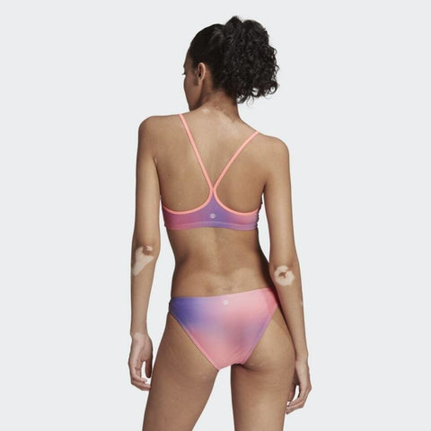 adidas Women's Standard Melbourne Printed Bikini Top, Acid Red/White