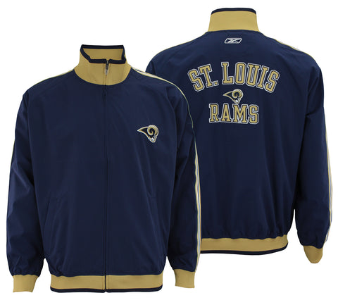 Reebok NFL Men's St Louis Rams Full Zip Wind Track Jacket, Navy