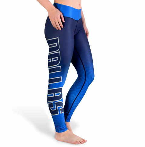 KLEW NBA Women's Dallas Mavericks Gradient Print Leggings