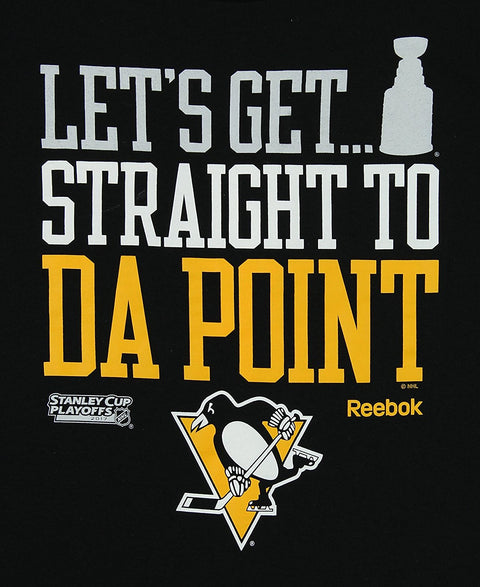 Reebok NHL Men's Pittsburgh Penguins Straight To The Point Graphic T-Shirt, Black