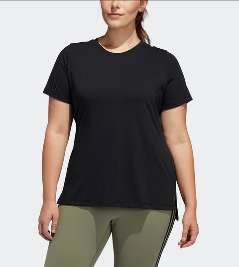 Adidas Women's Plus Size Go-to Tee, Black/White
