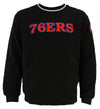 FISLL NBA Men's Philadelphia 76ers Moto Sherpa Crew Neck Sweatshirt