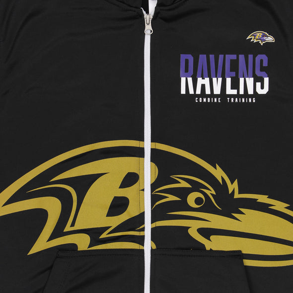 Outerstuff NFL Men's Baltimore Ravens Drill Performance Full Zip Hoodie