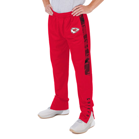 Zubaz NFL Men's Kansas City Chiefs Track Pants W/ Camo Line Side Panels
