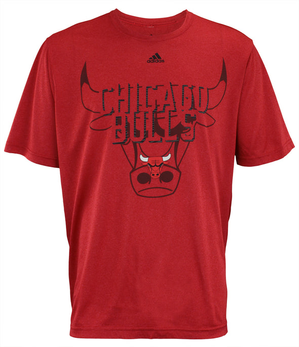 Adidas NBA Men's Chicago Bulls Ultra Athletic Rush Graphic Poly Tee, Scarlet