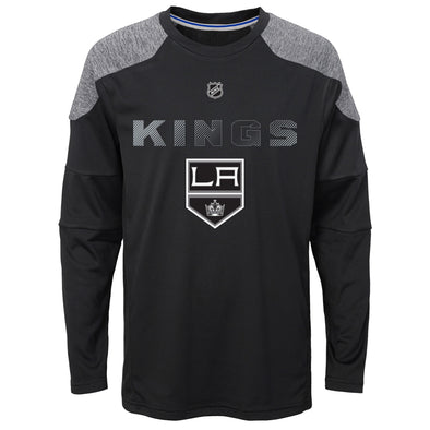 Outerstuff Los Angeles Kings NHL Youth (8-20) Gamma Long Sleeve Performance Shirt, Black